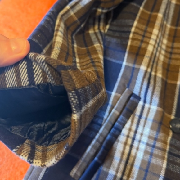 Ichi brown and blue touch of wool check plaid double breasted coat NWT - Picture 7 of 12